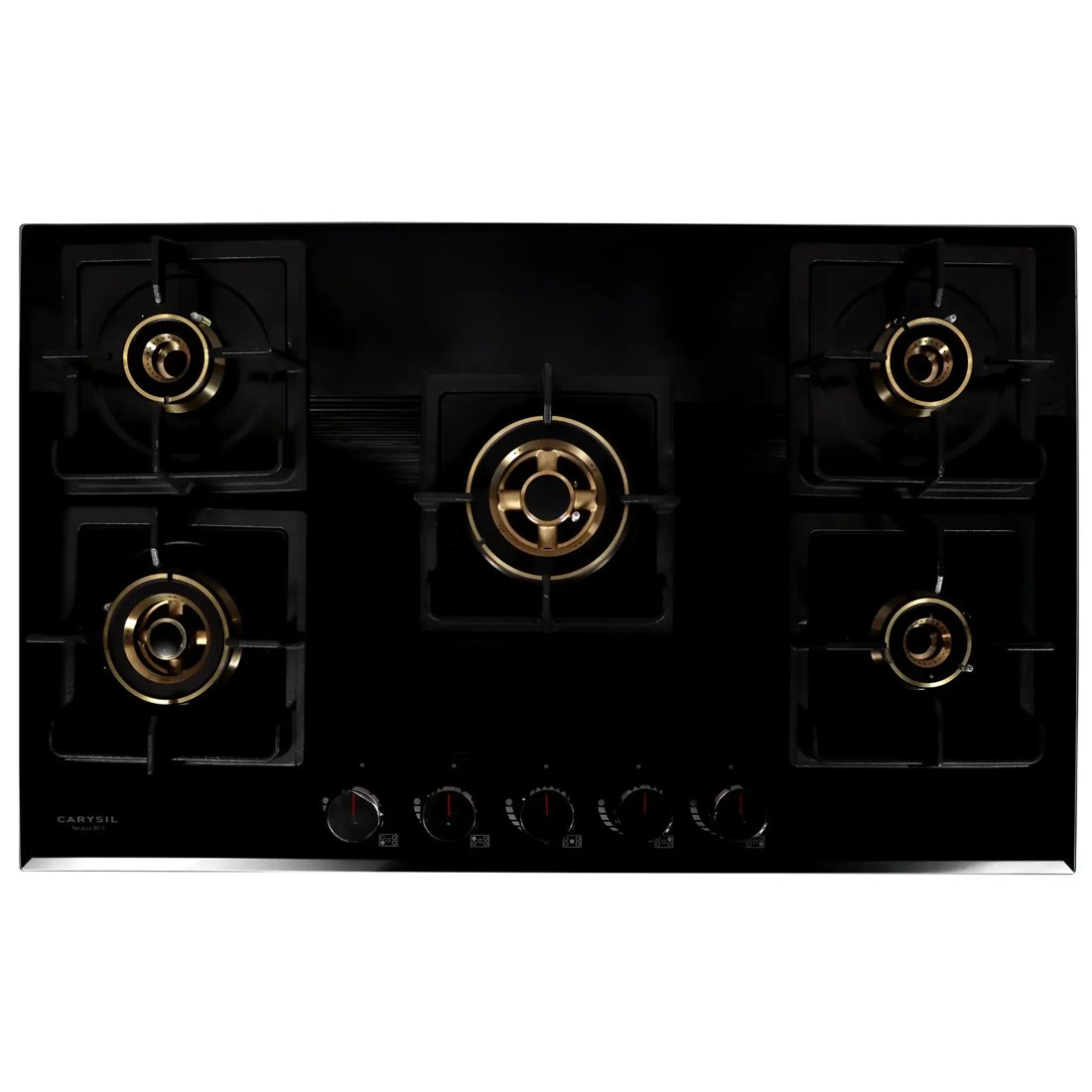 Carysil Tek Plus 90cm Built-in Glass Hob, 5 Brass Burner