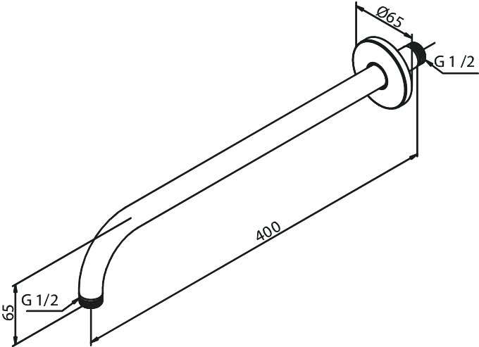 Arm Long - Wall Mounted graphite grey