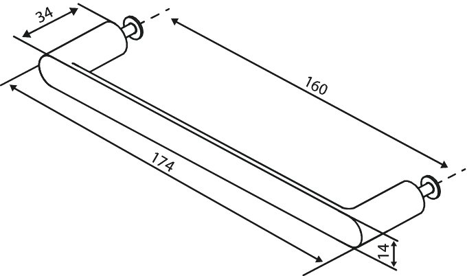 Drawer handle 160 cc graphite grey
