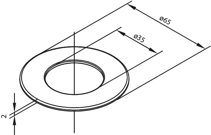 Fixing plate brushed copper