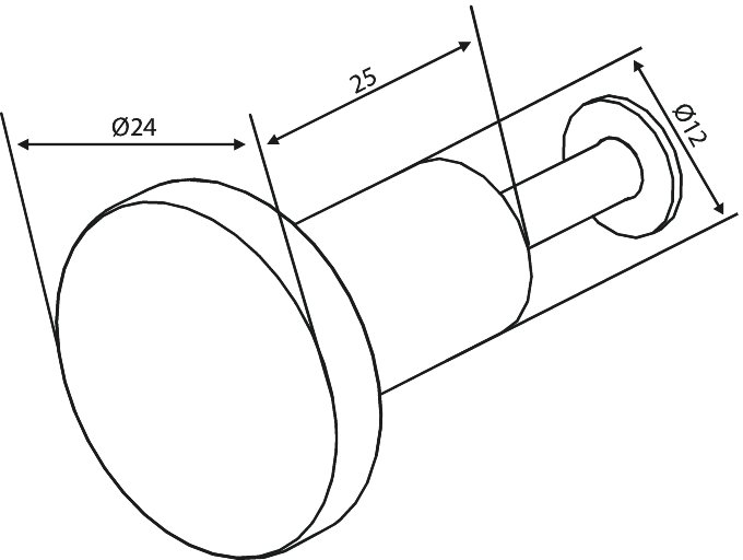 Furniture knob chrome