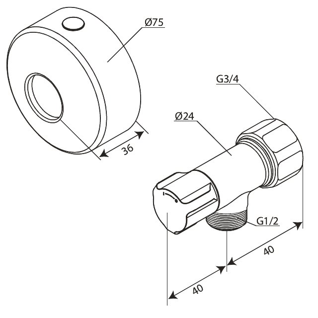 Stop Valve 3/8 brushed brass