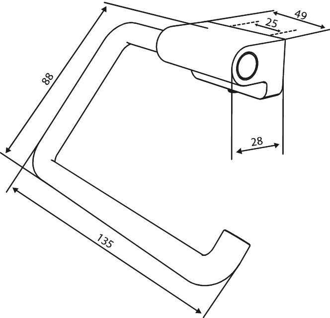 Toilet roll holder steel