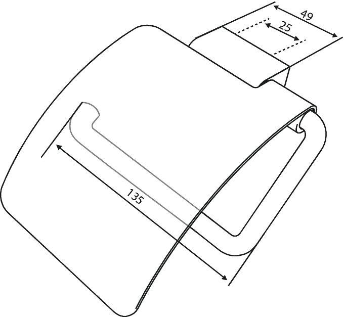 Toilet roll holder with lid steel