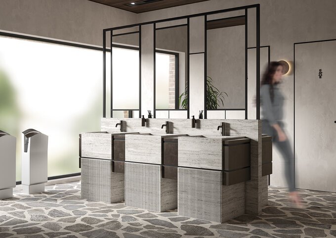 Touchless basin tap graphite grey