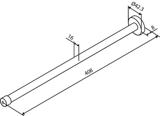 TOWEL ROD SINGLE 400 MM brushed bronze