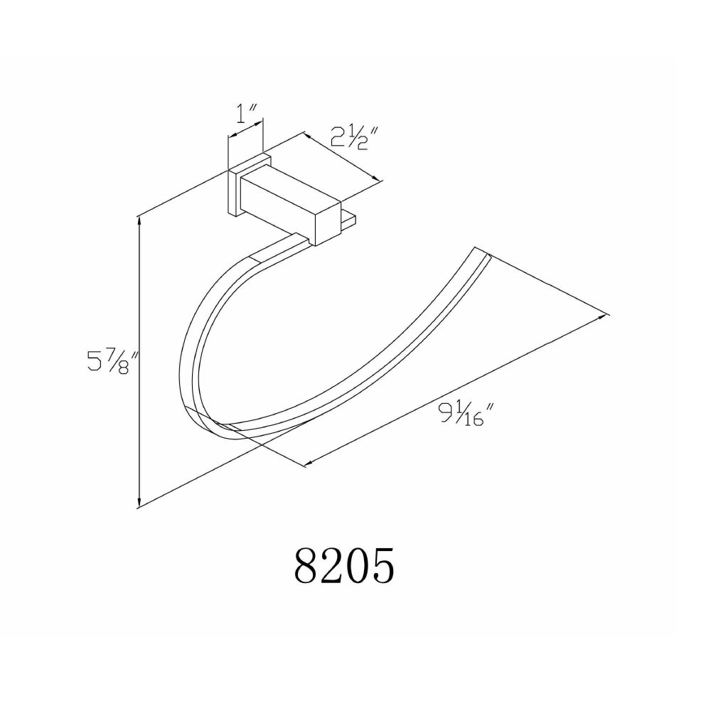 8205S Satin Nickel Towel Loop