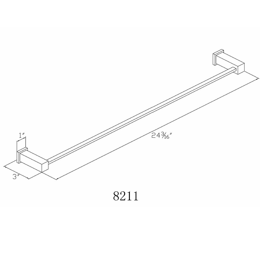 8211S Satin Nickel Towel Rail/ Bar