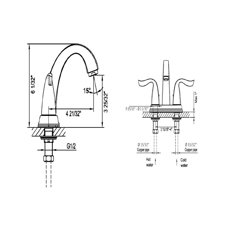 AB04 1273BN 4" Centerset Lavatory Faucet