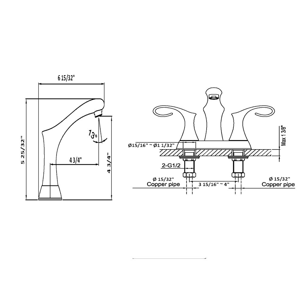 AB06 1292DBR 4" Centerset Lavatory Faucet