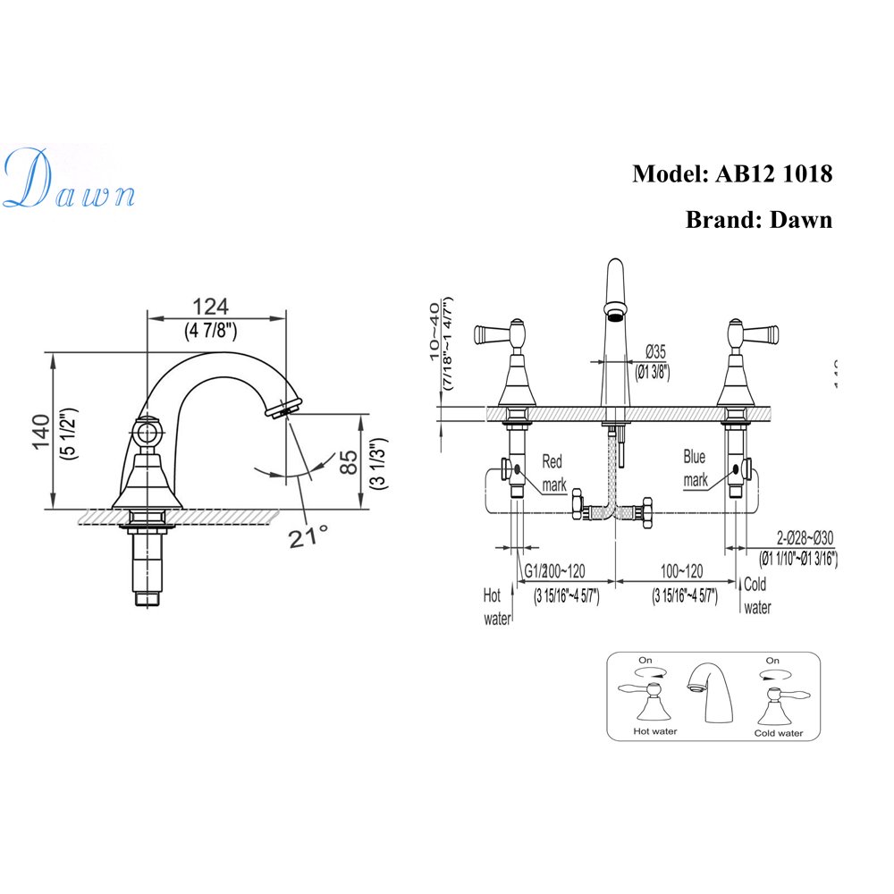 AB12 1018C Widespread Lavatory Faucet