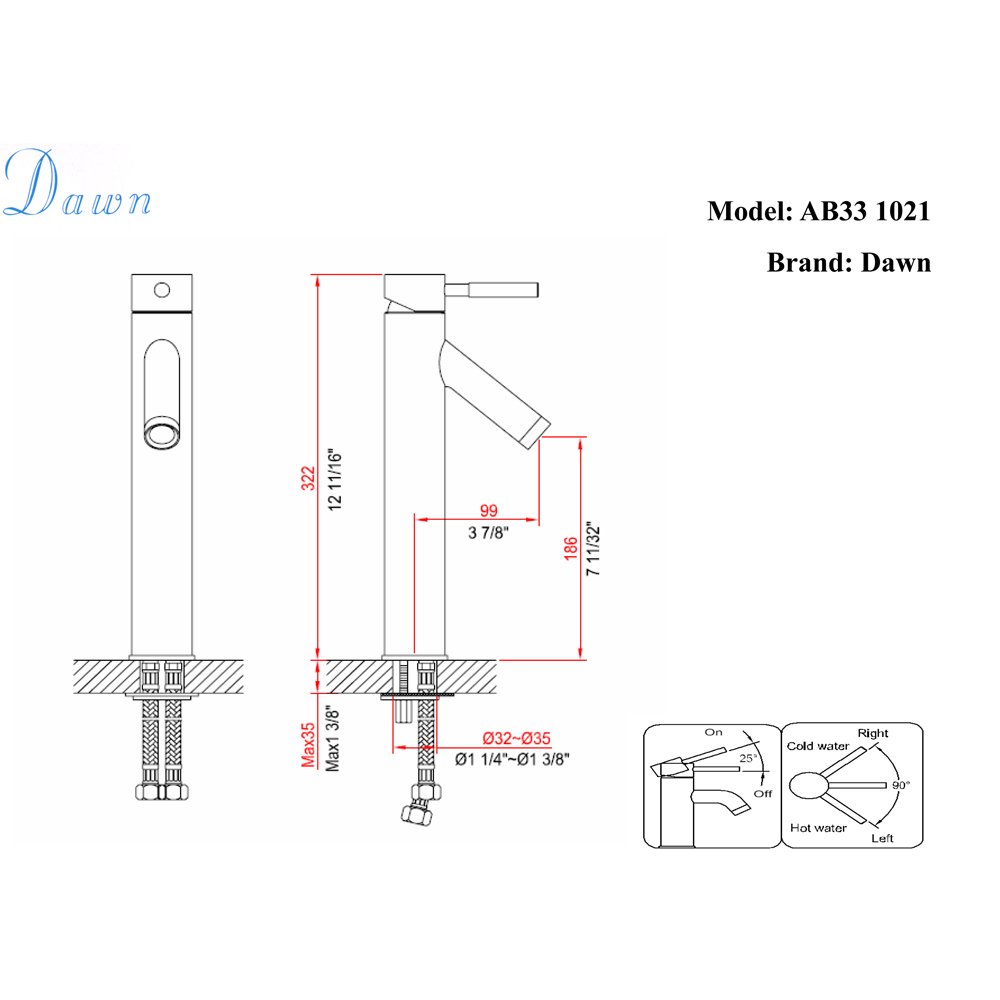 AB33 1021BN Lavatory Tall Faucet