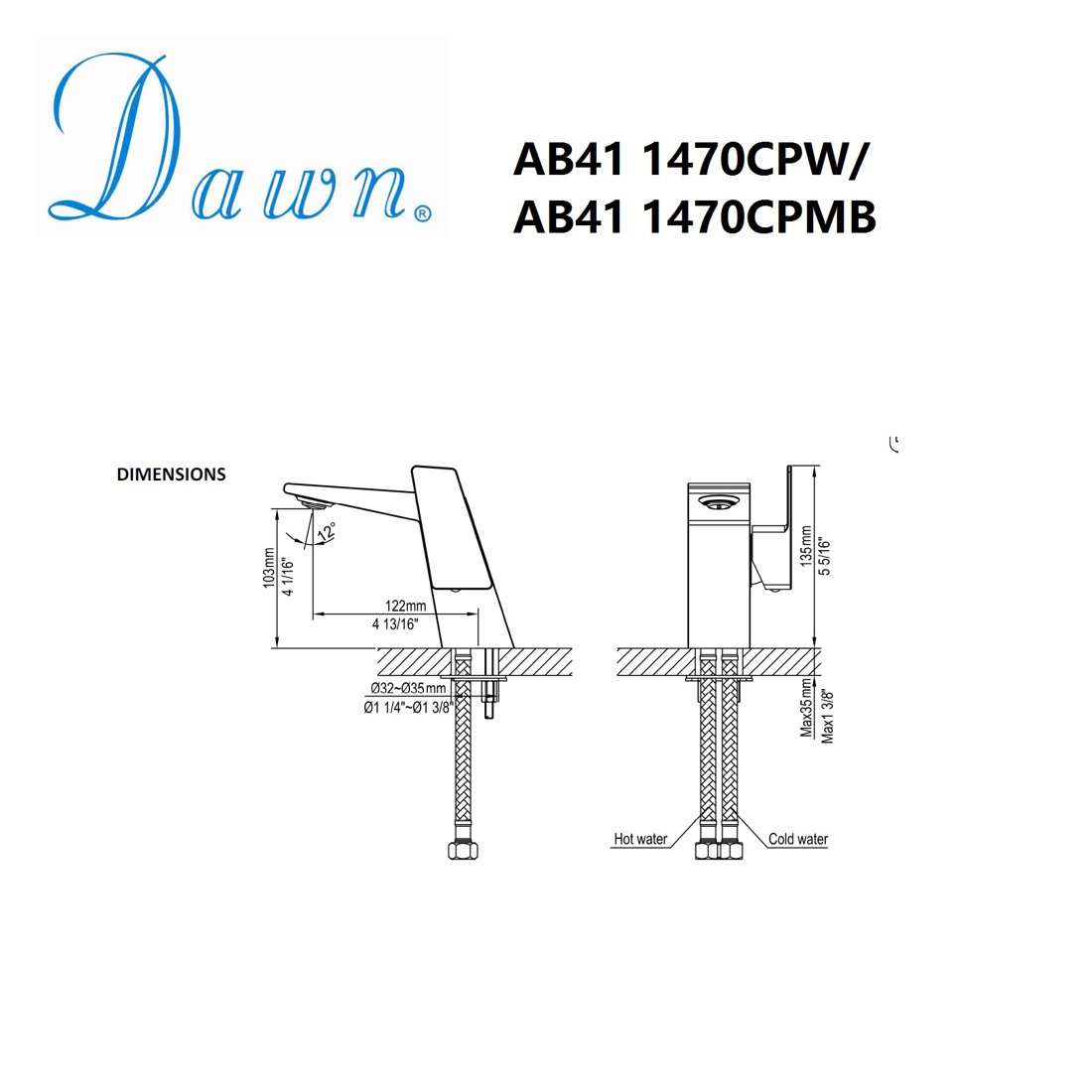 AB41 1470CPW Lavatory Faucet