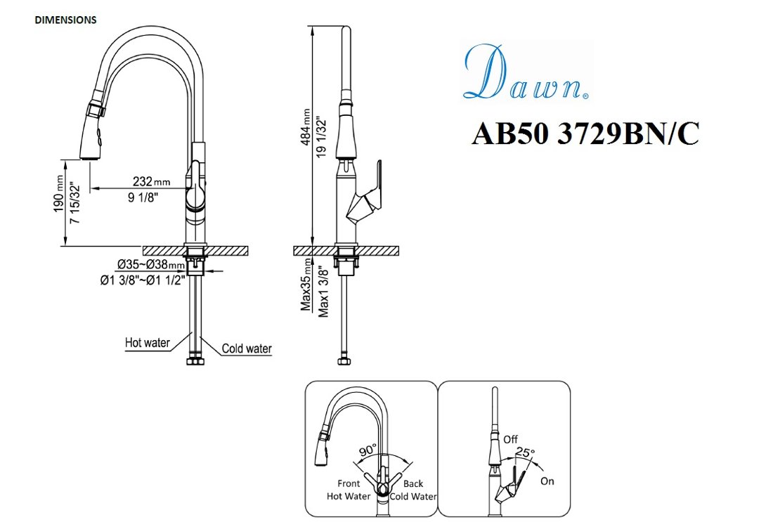 AB50 3729C Kitchen Faucet