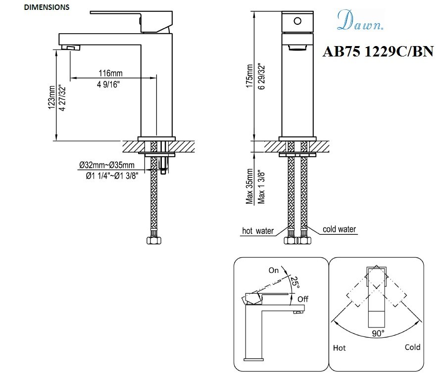 AB75 1229MB Lavatory Faucet Matte Black