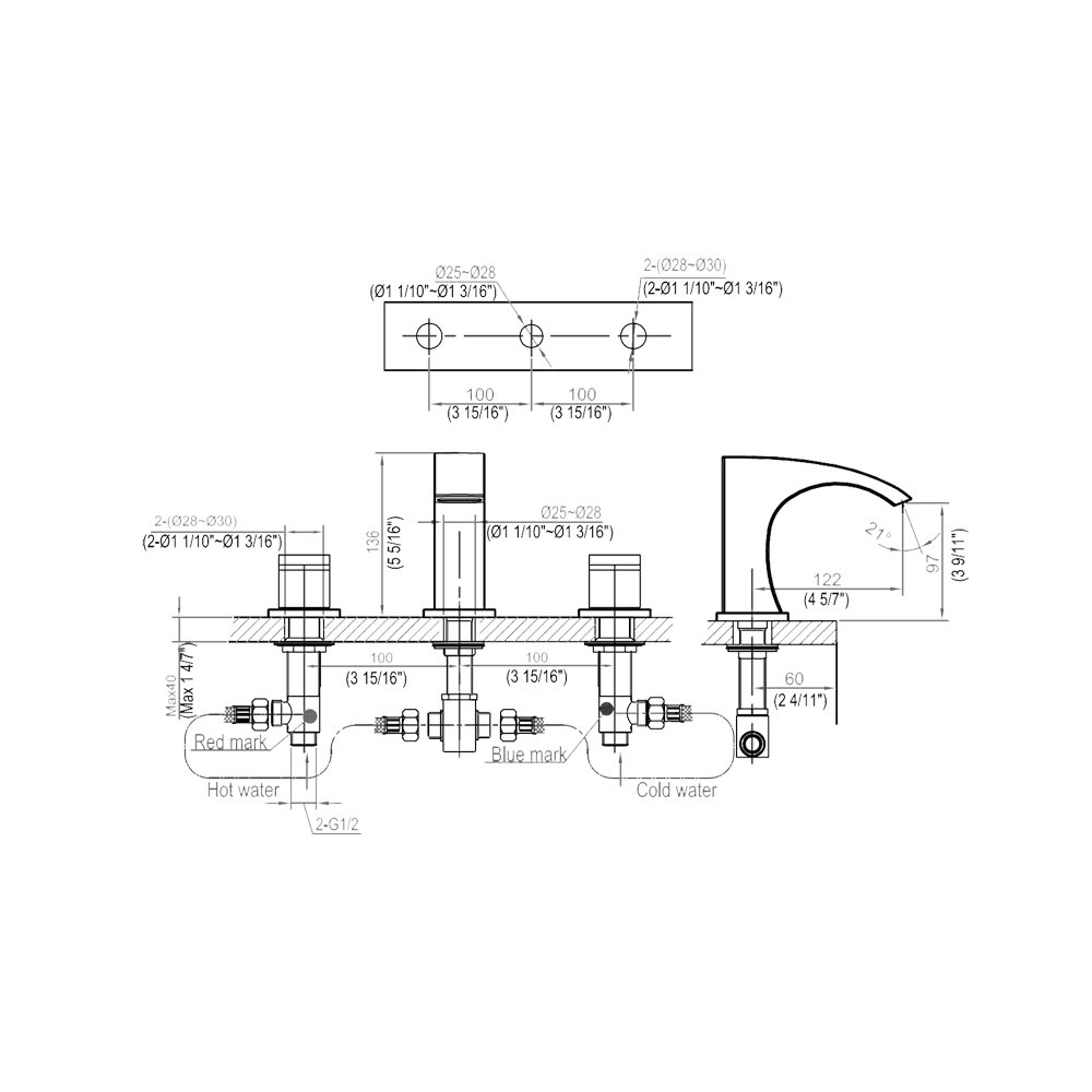 AB77 1584BN 8" Widespread Lavatory Faucet