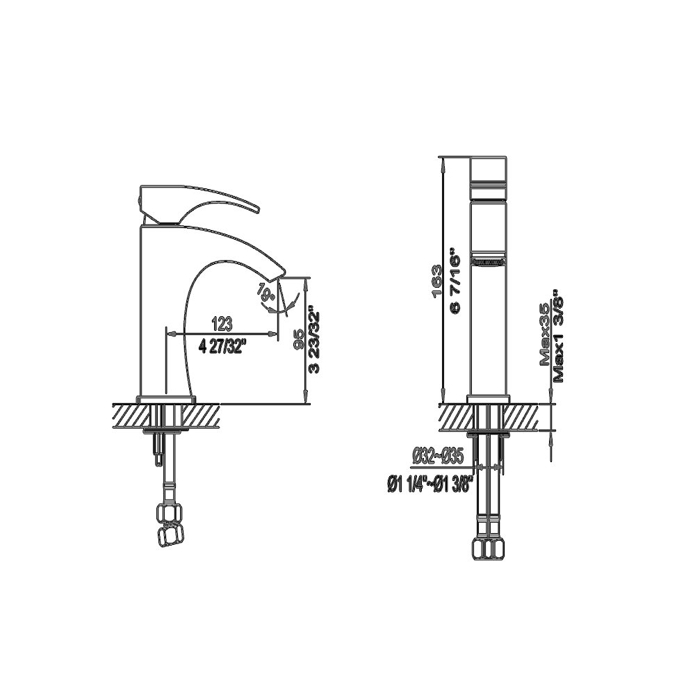 AB77 1586MB Lavatory Faucet, Matte Black