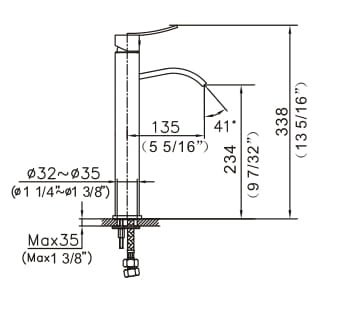AB78 1158C Lavatory Tall Faucet