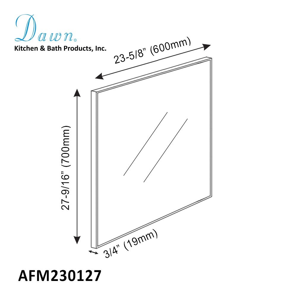 AFM230127MB Matte Black Framed Mirror