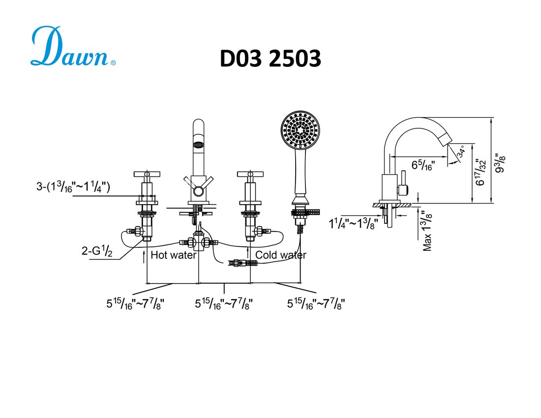 D03 2503C Tub Filler