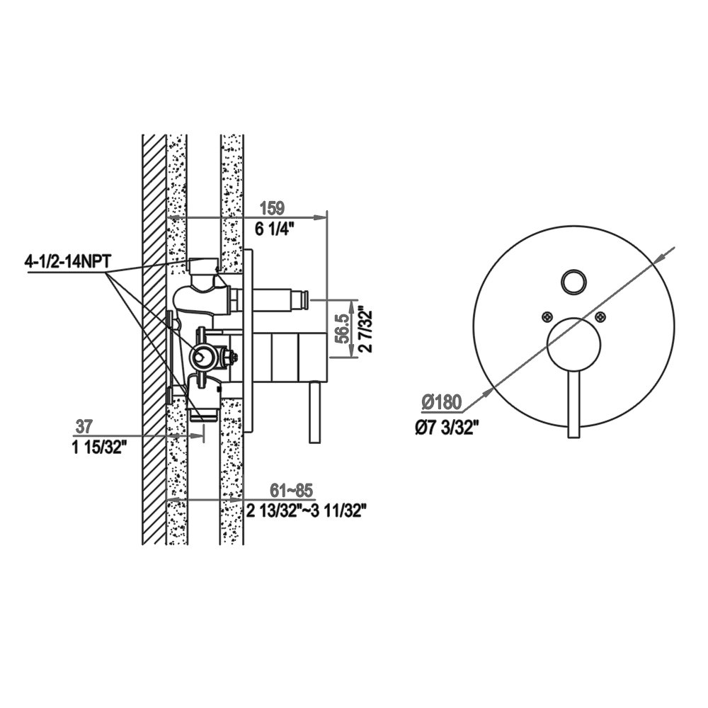 D2222301BN Shower Trim