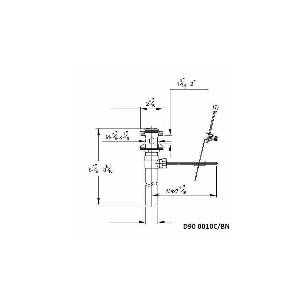 D90 0010DBR Pull-up Drain with Lift Rod