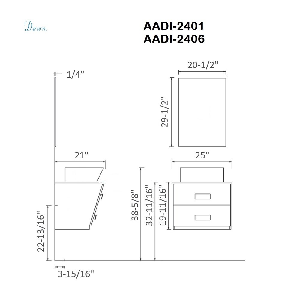 Dina Vanity Set 24" AADI-2401