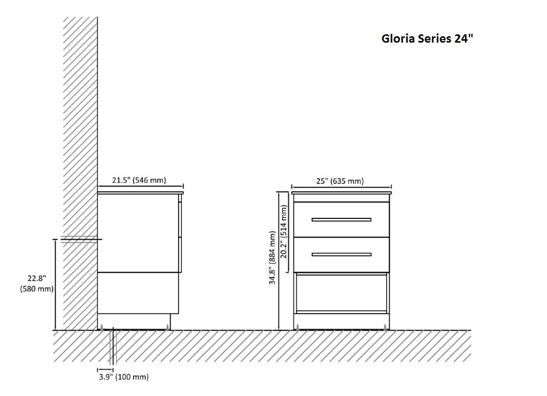 Gloria Series 24" Set AAGL-2403B (AMGWC242134, AMGWC242134-2, AMGWT242134)