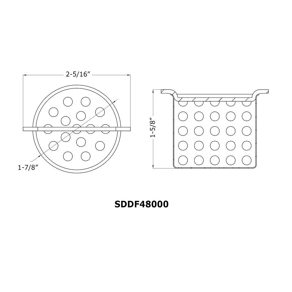 Hair & Debris Strainer SDDF48000MB, Matte Black