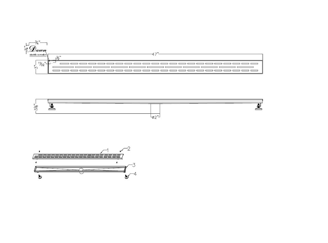 Hot Mop Drain Channel for 47" Drain DHMC47004