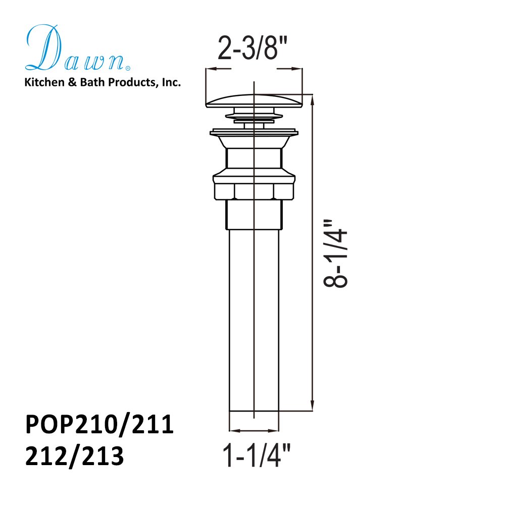 POP215 Pop-up Drain, Brushed Gold
