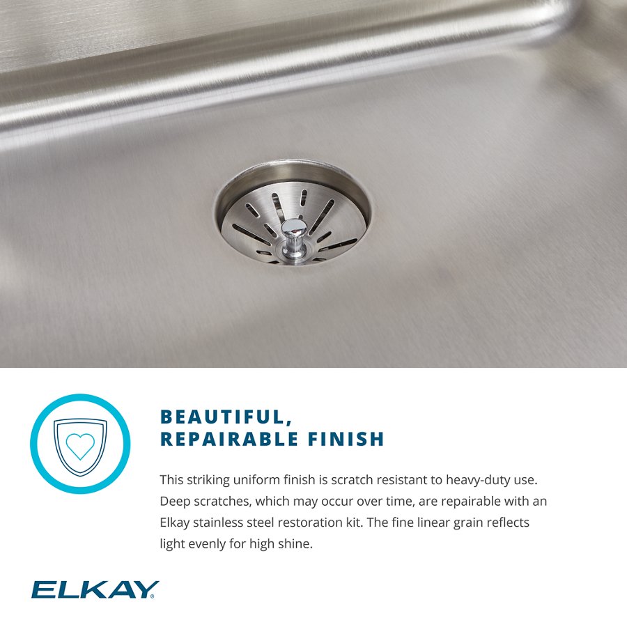 Lustertone® Classic Stainless Steel 22" x 22" x 10-1/8" Single Bowl Drop-in Sink