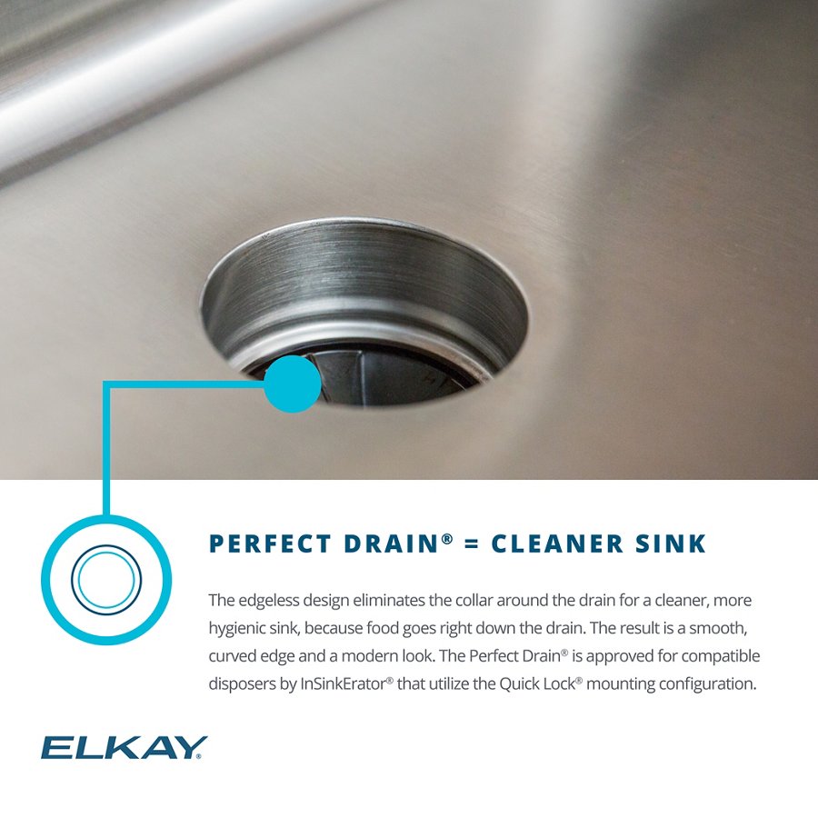 Lustertone® Classic Stainless Steel 25-1/2" x 19-1/4" x 8" Single Bowl Undermount Sink with Perfect Drain®