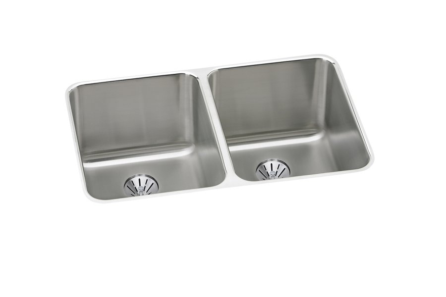 Lustertone® Classic Stainless Steel 31-1/4" x 20" x 7-7/8" Double Bowl Undermount Sink with Perfect Drain®
