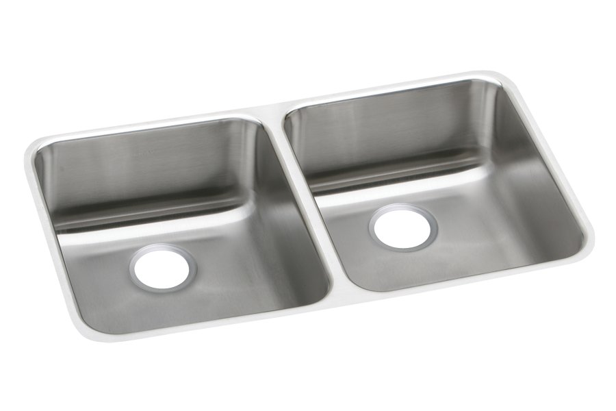 Lustertone® Classic Stainless Steel, 30-3/4" x 18-1/2" x 4-7/8" Equal Double Bowl Undermount ADA Sink