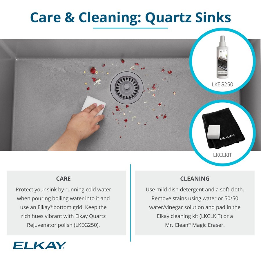 Quartz Luxe® 33" x 22" x 9-1/2" Offset Double Bowl Drop-in Sink