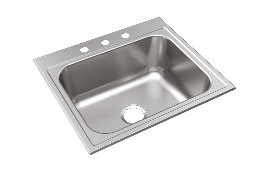 Parkway™ 25" x 22" x 9" Stainless Steel 3-Hole Single Bowl Drop-in Sink