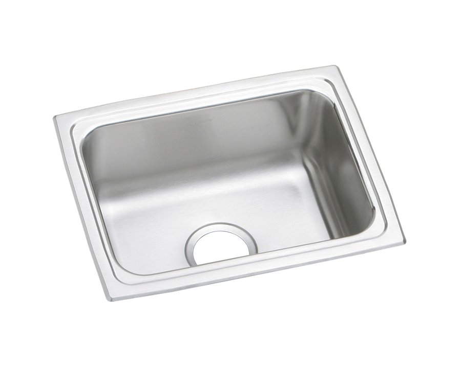 Lustertone® Classic Stainless Steel 25" x 19-1/2" x 6" 0-Hole Single Bowl Drop-in ADA Sink