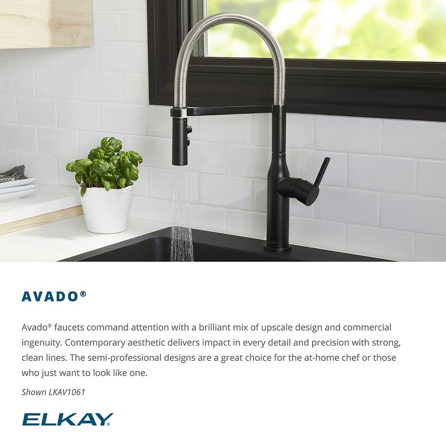 Avado® Single Hole Kitchen Faucet with Semi-professional Spout and Forward Only Lever Handle