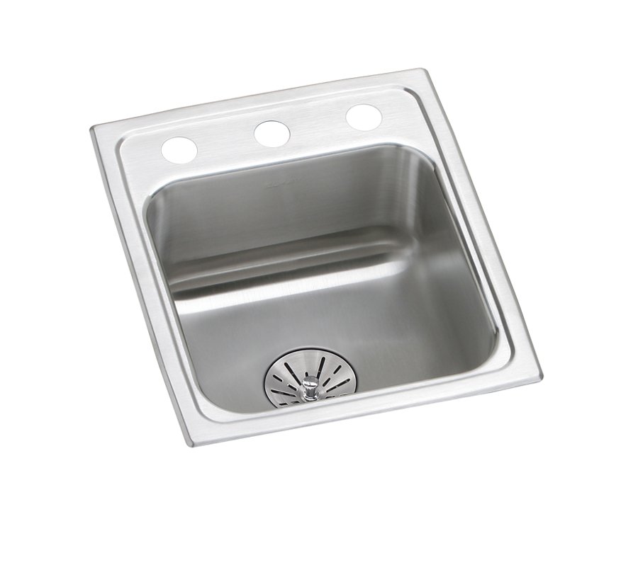 Lustertone® Classic Stainless Steel 13" x 16" x 6-1/2" Single Bowl Drop-in ADA Sink with Perfect Drain®
