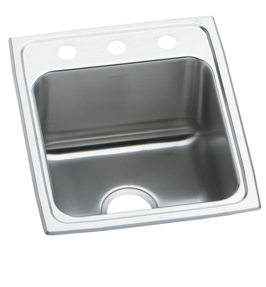 Lustertone® Classic Stainless Steel 15" x 22" x 5" Single Bowl Drop-in ADA Sink