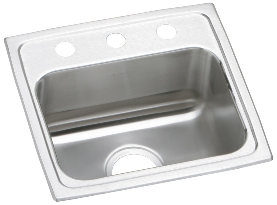 Lustertone® Classic Stainless Steel 17" x 16" x 5" Single Bowl Drop-in ADA Sink