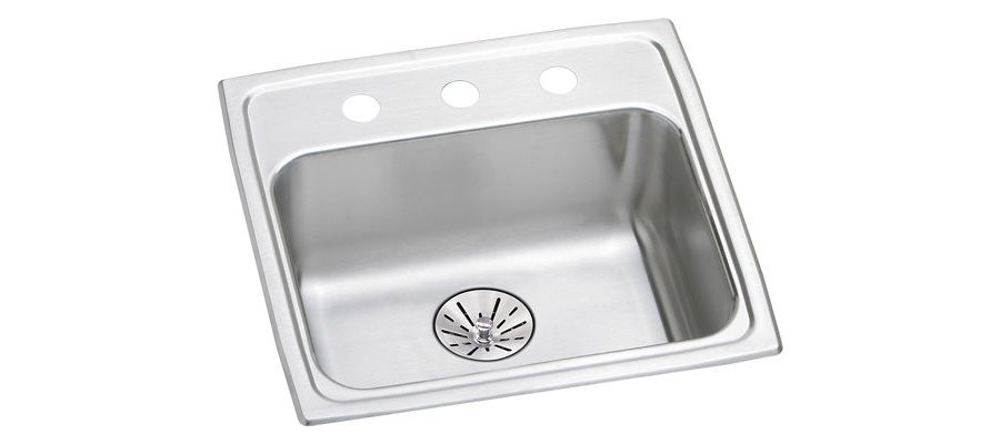 Lustertone® Classic Stainless Steel 19" x 18" x 6-1/2" Single Bowl Drop-in ADA Sink with Perfect Drain®