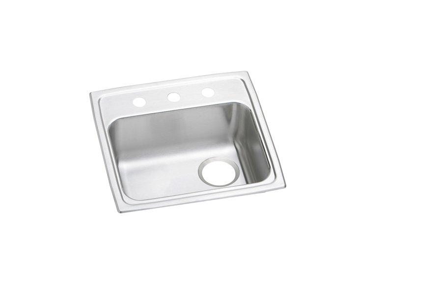 Lustertone® Classic Stainless Steel 19" x 18" x 6-1/2" Single Bowl Drop-in ADA Sink with Right Drain