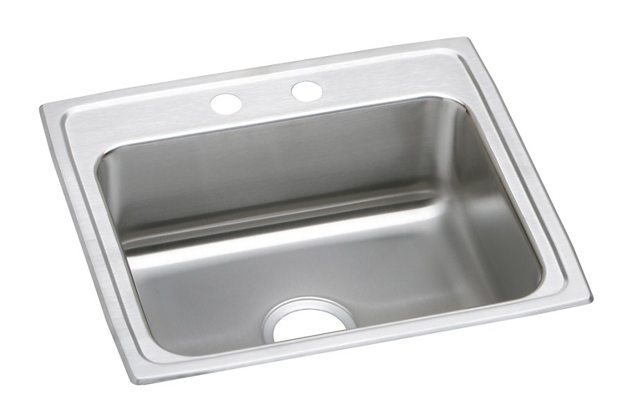 Lustertone® Classic Stainless Steel 22" x 19-1/2" x 5-1/2" 5-Hole Single Bowl Drop-in ADA Sink