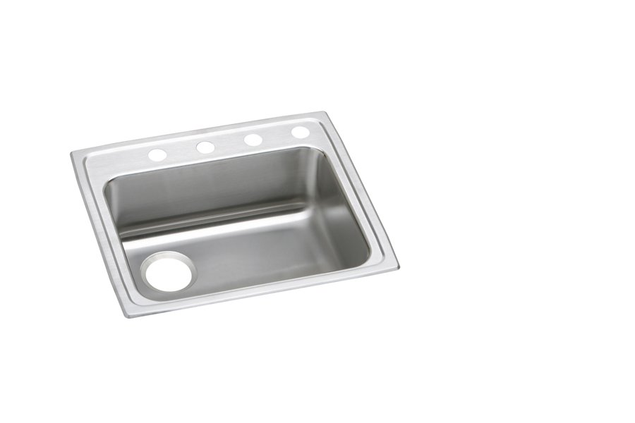 Lustertone® Classic Stainless Steel 22" x 19-1/2" x 5-1/2" Single Bowl Drop-in ADA Sink w/Left Drain