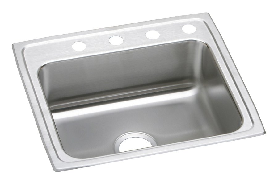 Lustertone® Classic Stainless Steel 25" x 21-1/4" x 5" Single Bowl Drop-in ADA Sink