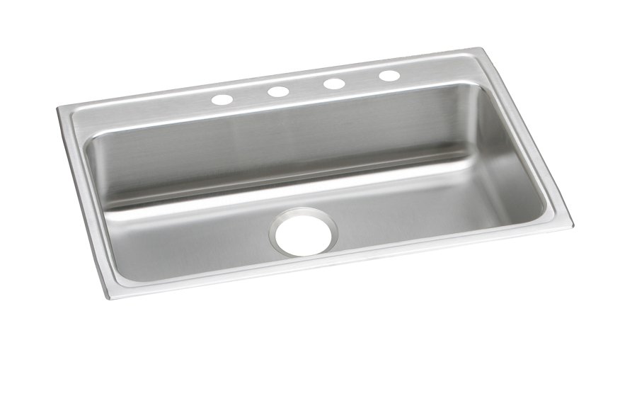 Lustertone® Classic Stainless Steel 31" x 22" x 4-1/2" 5-Hole Single Bowl Drop-in ADA Sink