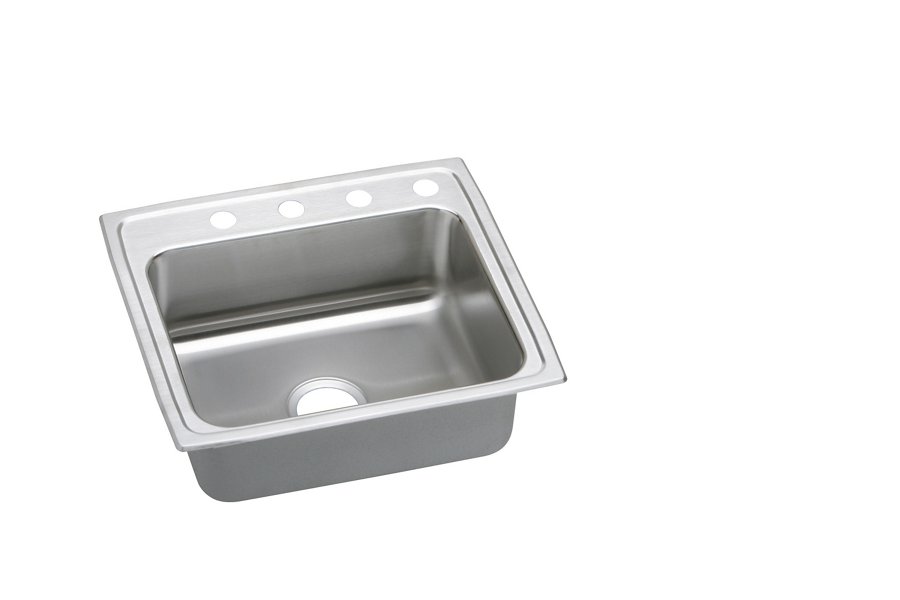 Lustertone® Classic Stainless Steel 22" x 19-1/2" x 5" Single Bowl Drop-in ADA Sink w/Quick-clip