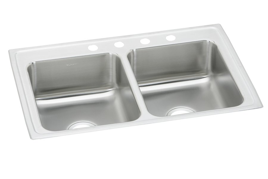 Celebrity® Stainless Steel 43" x 22" x 7-1/8" Equal Double Bowl Drop-in Sink